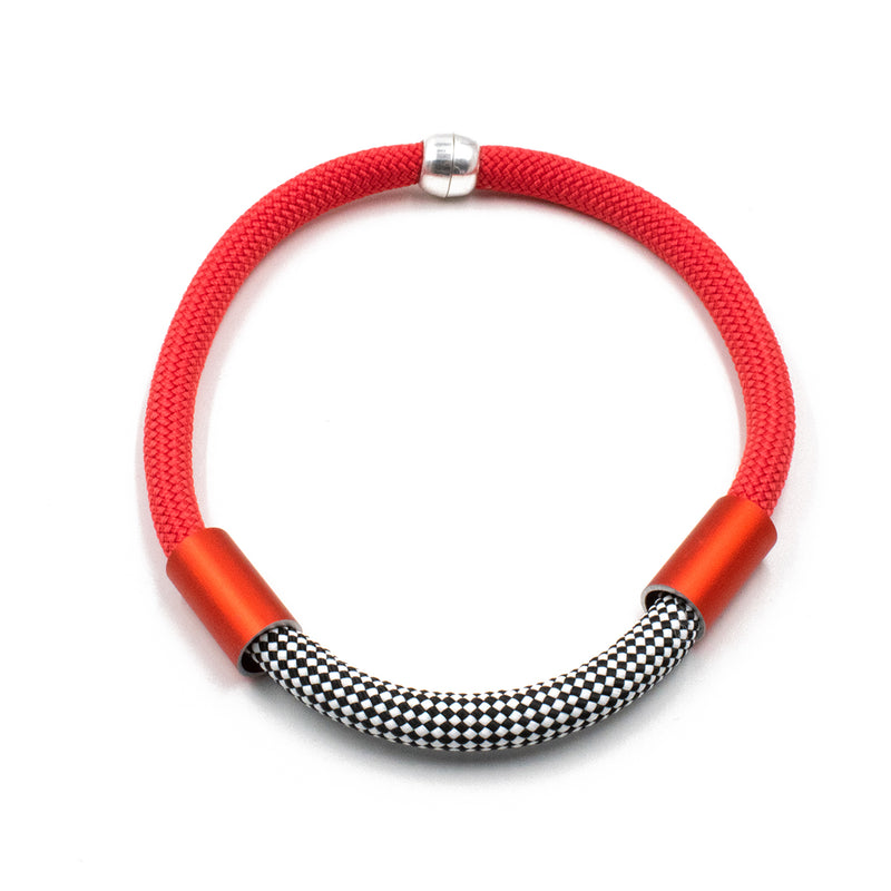 CB64 - Tube Rope Necklace in Redmix