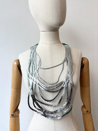 SI01 Green/Silver Long Necklace