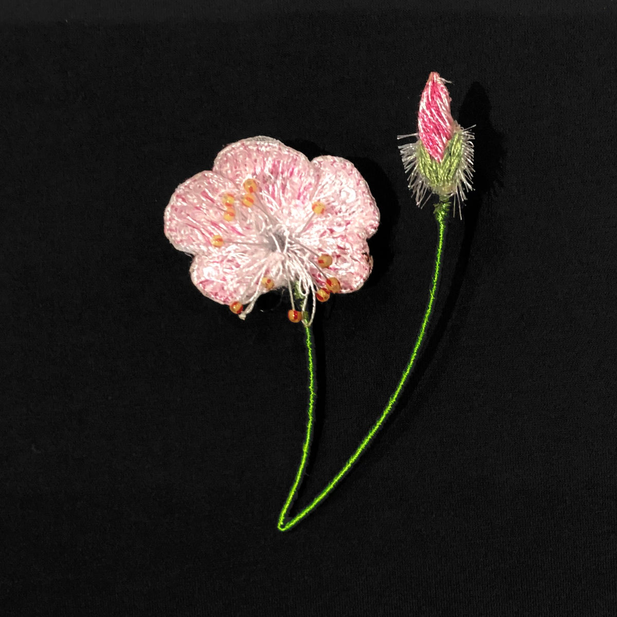 Pink Cranesbill Brooch