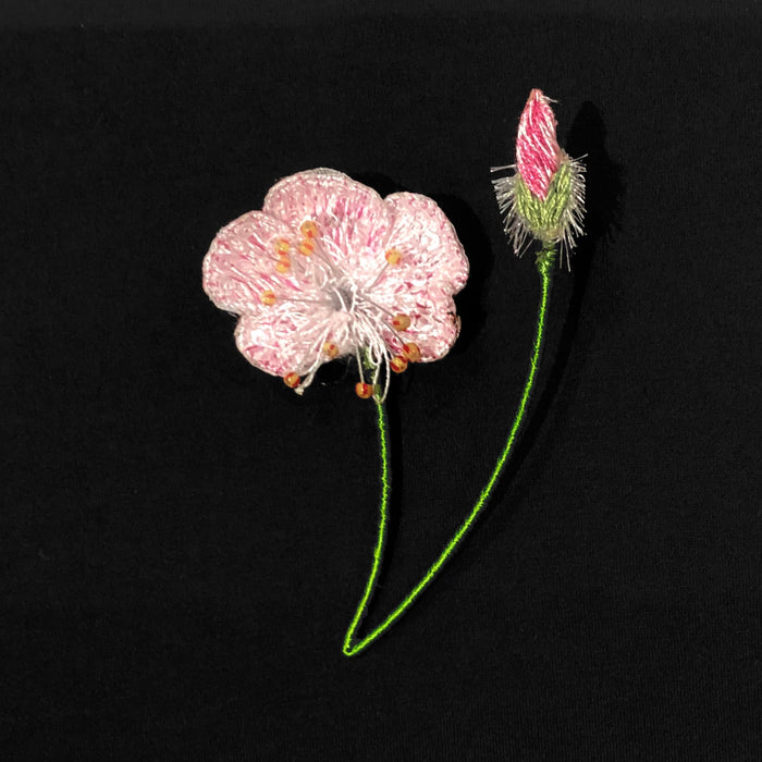Pink Cranesbill Brooch