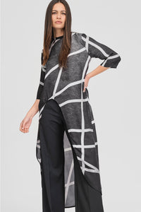 Curve Tunic - Grid Print