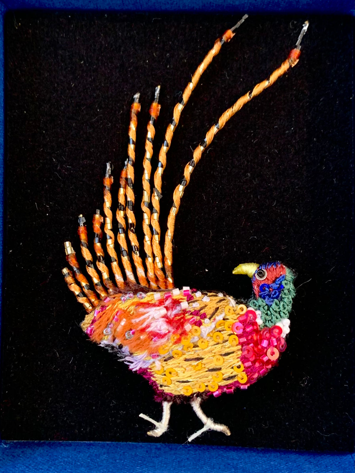 Ring Necked Pheasant Brooch