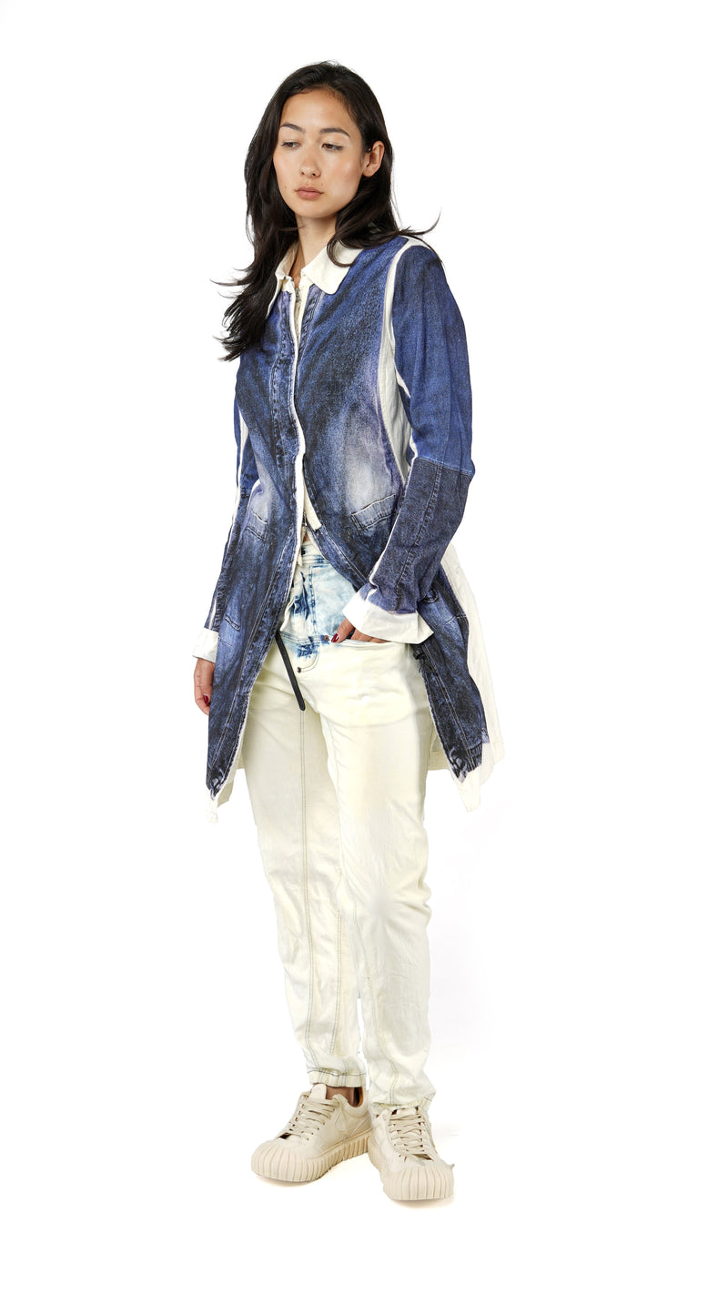 Denim Print Coat