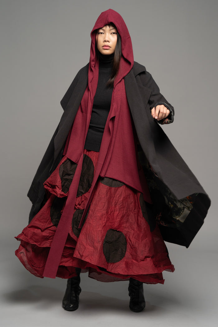 Tentou Dot Skirt in Berry SKW2424