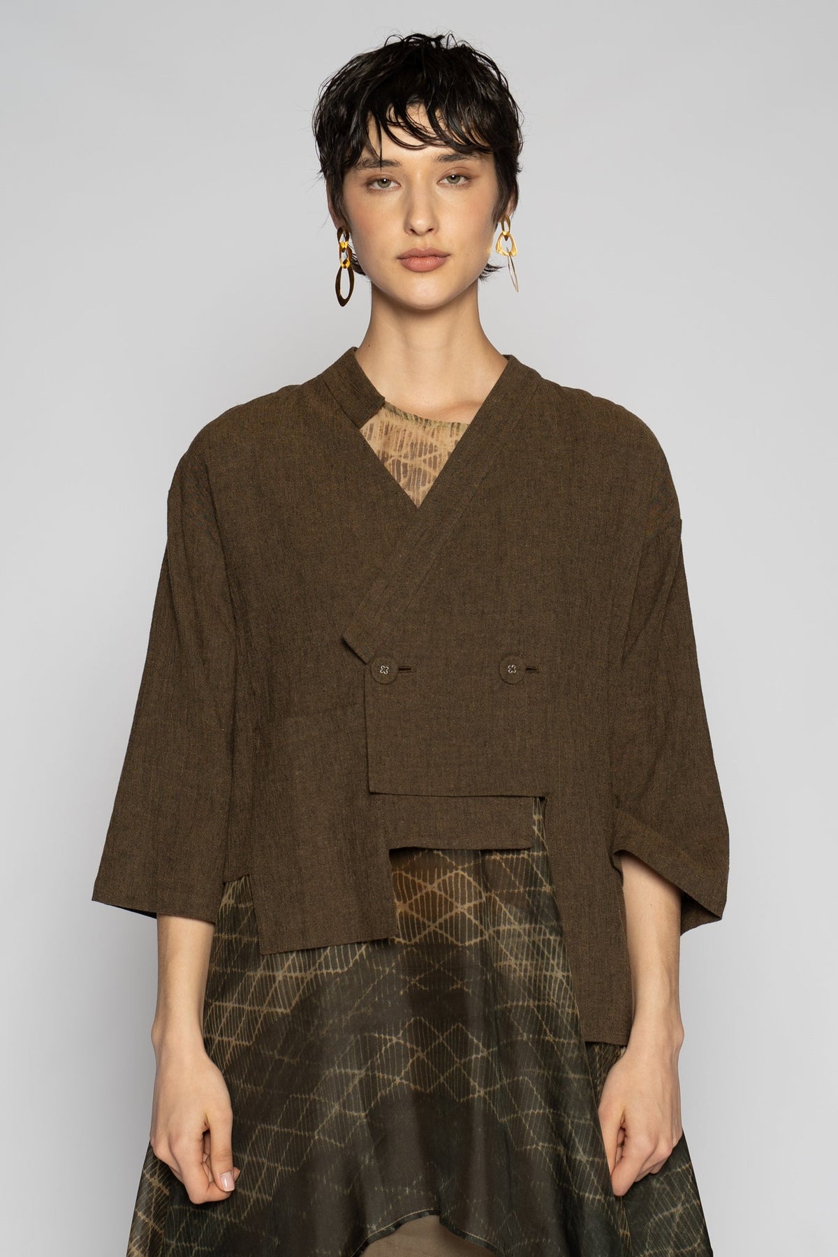 Melange Short Jacket Truffle