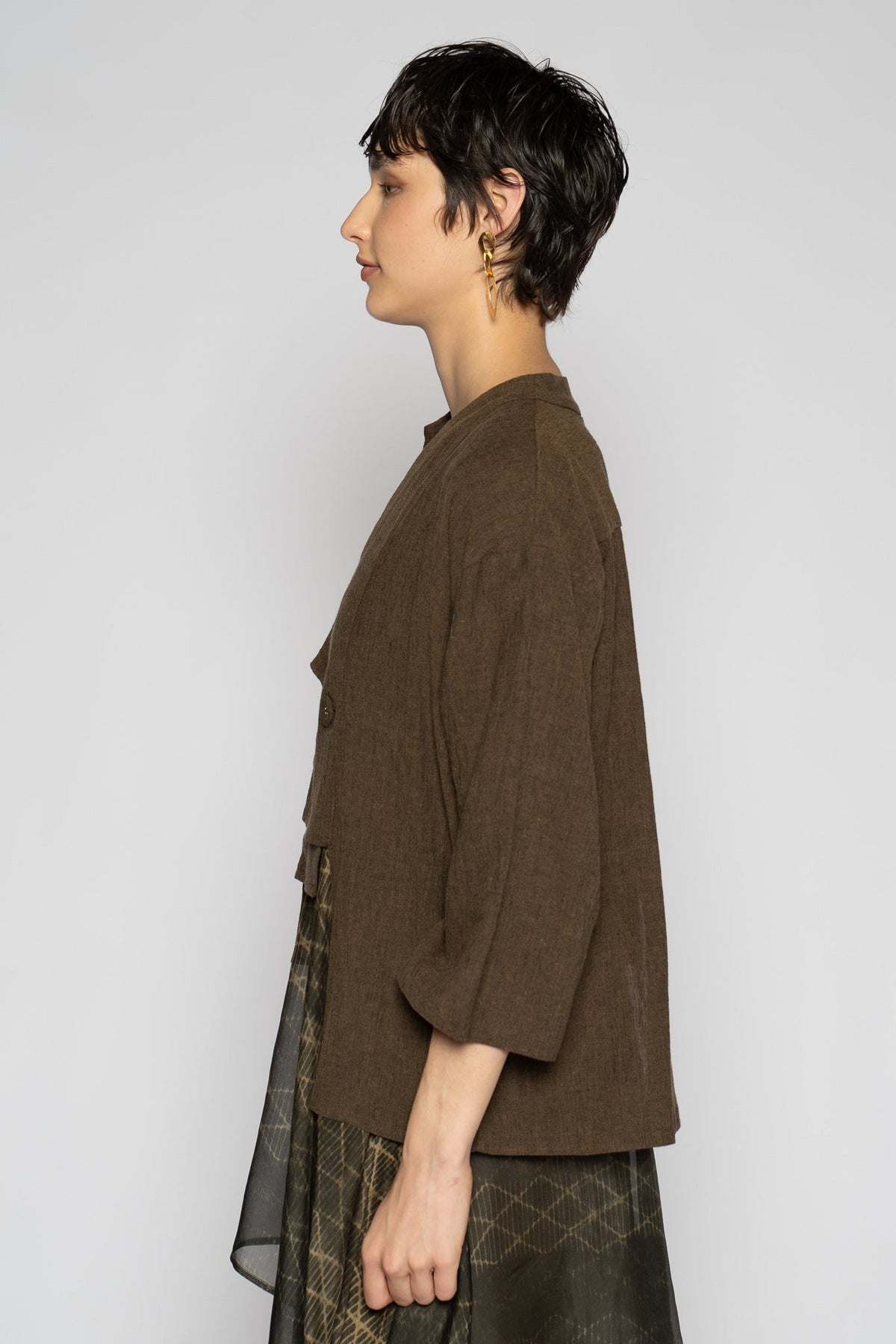 Melange Short Jacket Truffle