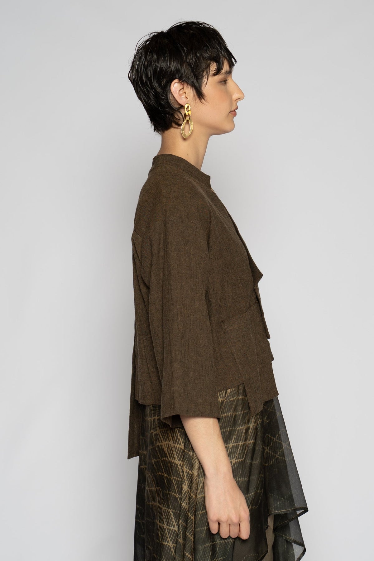 Melange Short Jacket Truffle