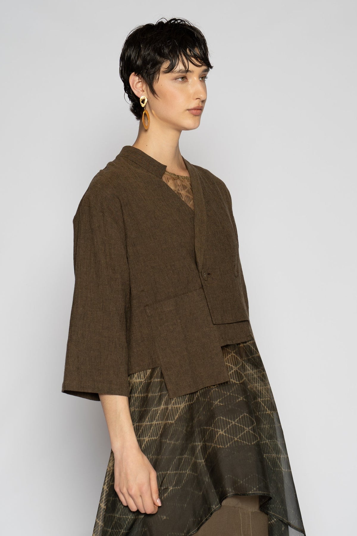 Melange Short Jacket Truffle