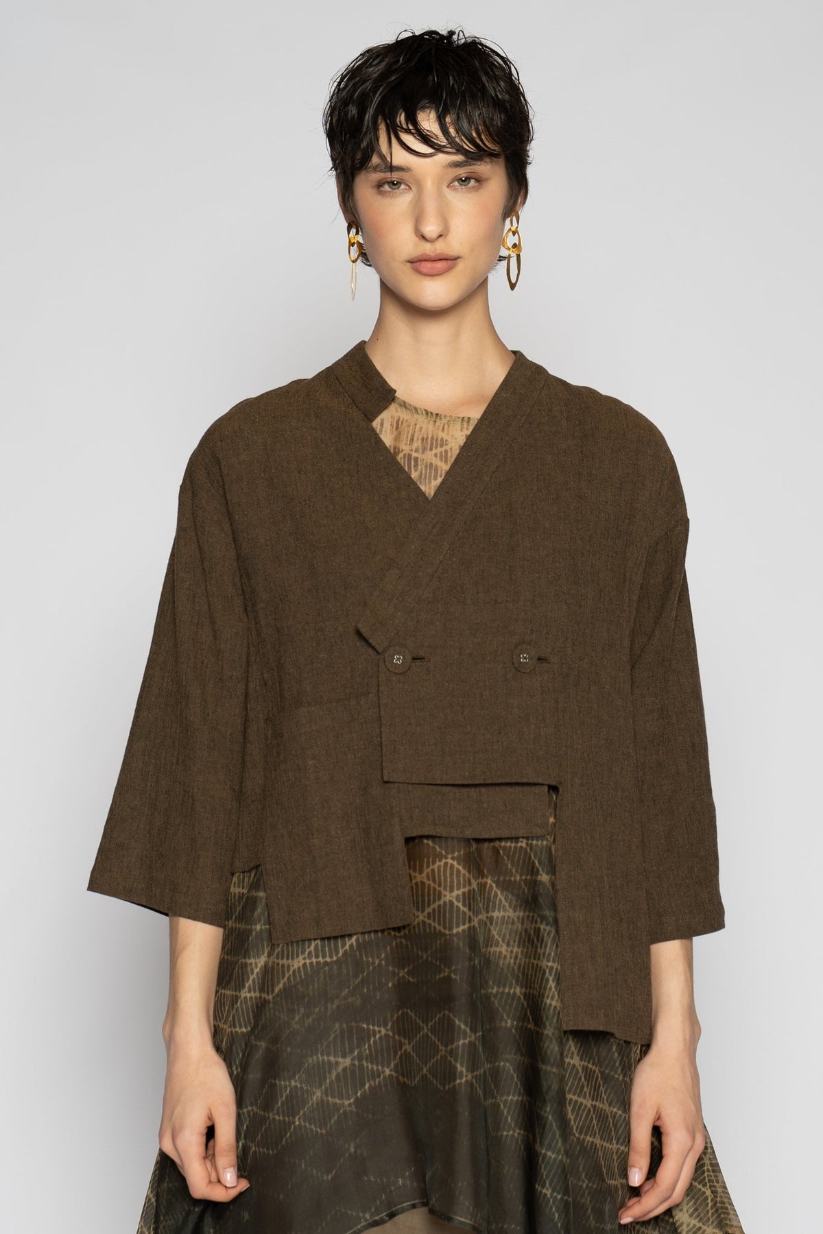 Melange Short Jacket Truffle