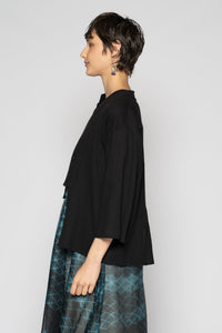 Melange Short Jacket Black