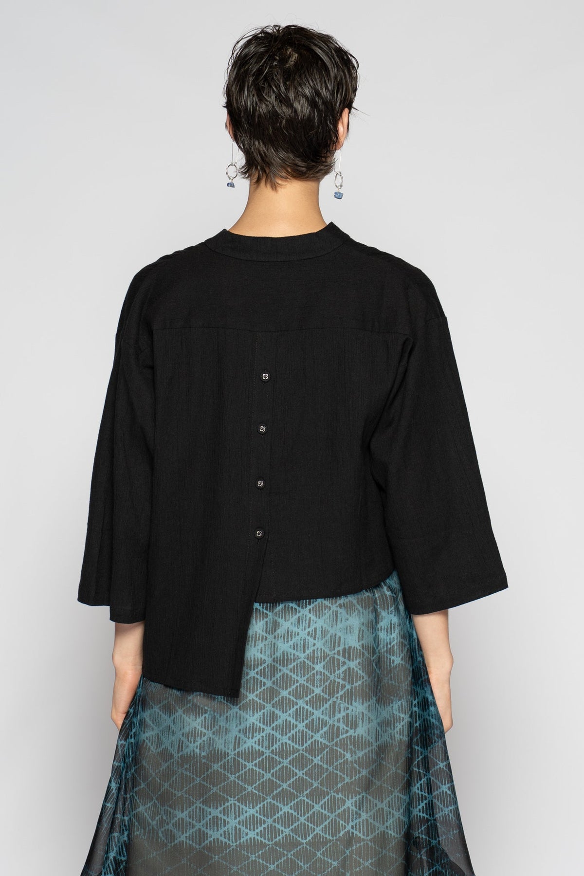 Melange Short Jacket Black