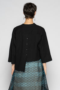 Melange Short Jacket Black