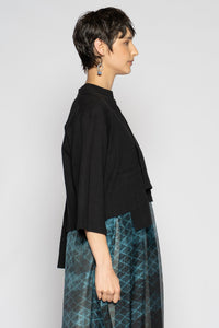 Melange Short Jacket Black