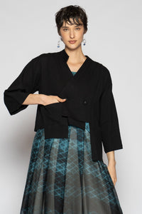 Melange Short Jacket Black