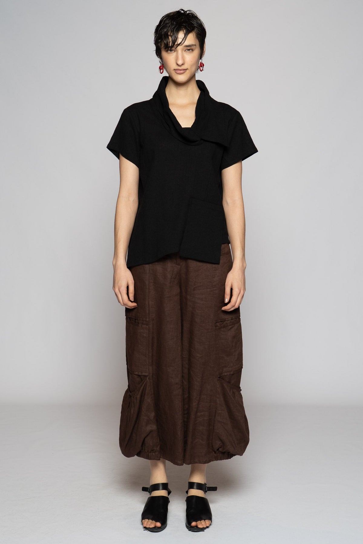 Melange Top Black