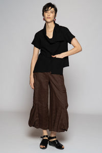 Melange Top Black