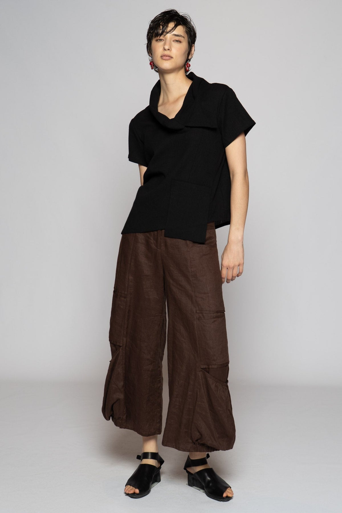 Melange Top Black