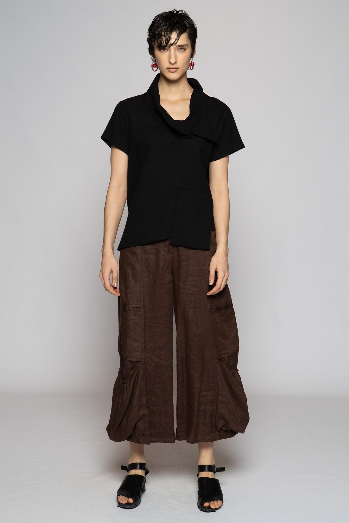 Melange Top Black