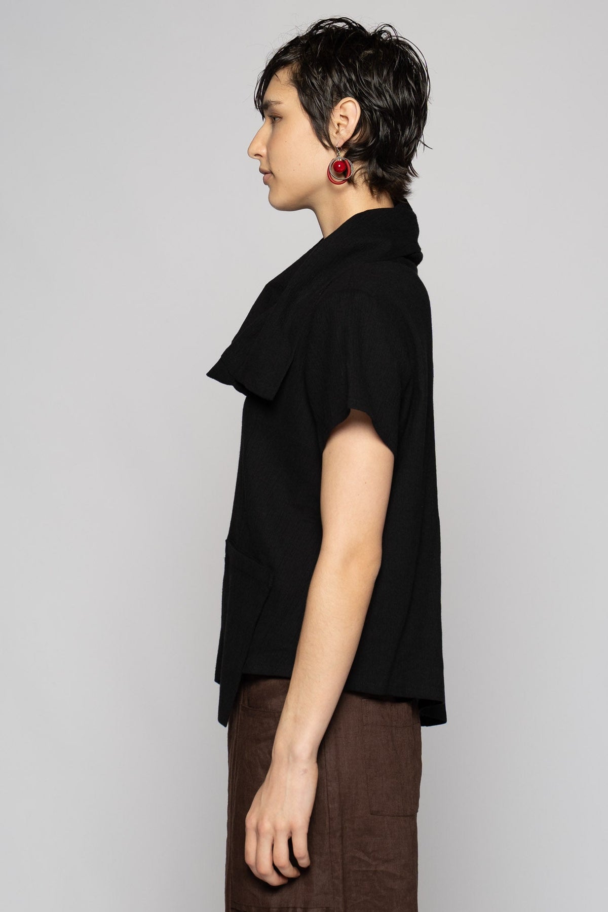 Melange Top Black