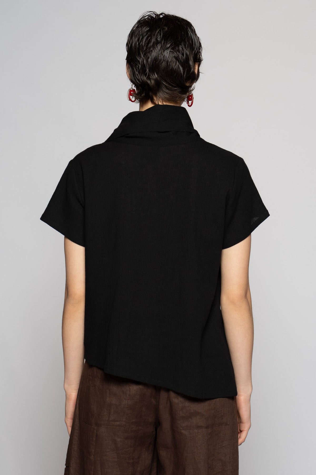 Melange Top Black