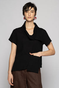 Melange Top Black