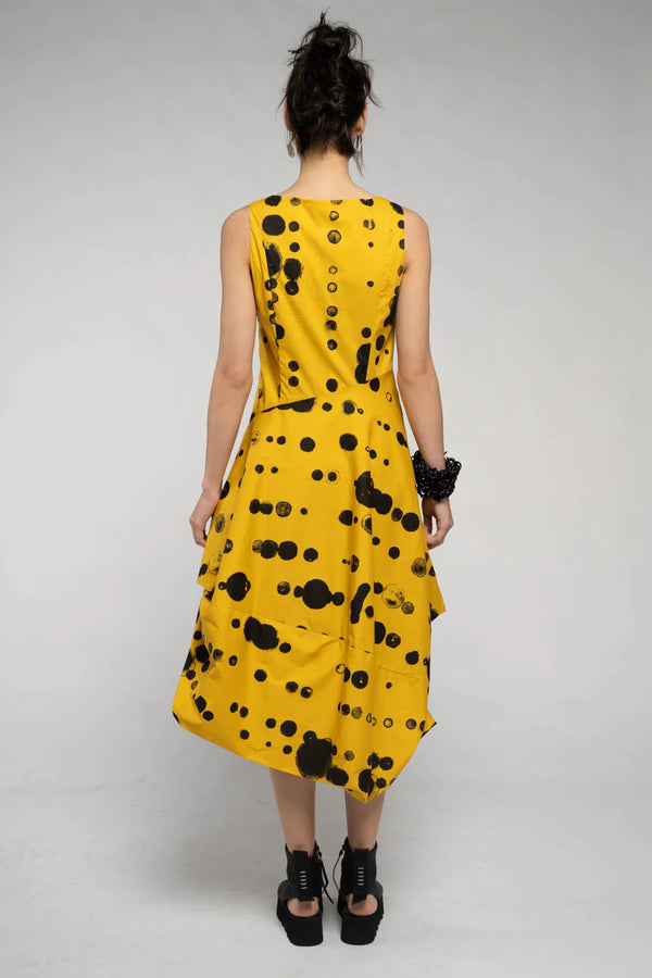 Oka Dot Dress - Mustard