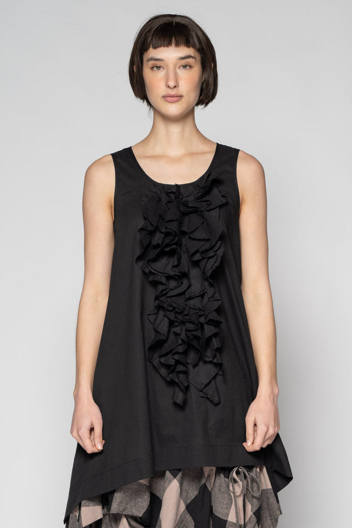 Kiki Black Frill Tunic
