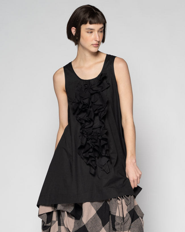 Kiki Black Frill Tunic