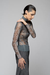 Tatu High Neck Top Denim