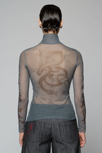 Tatu High Neck Top Denim