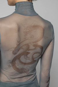 Tatu High Neck Top Denim