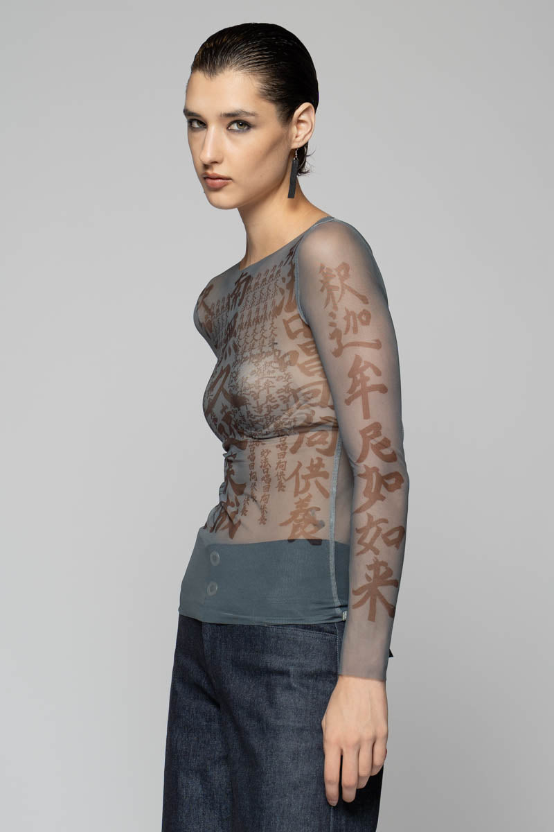 Tatu Mesh Top Denim