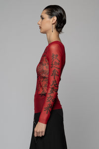 Tatu Mesh Top Red