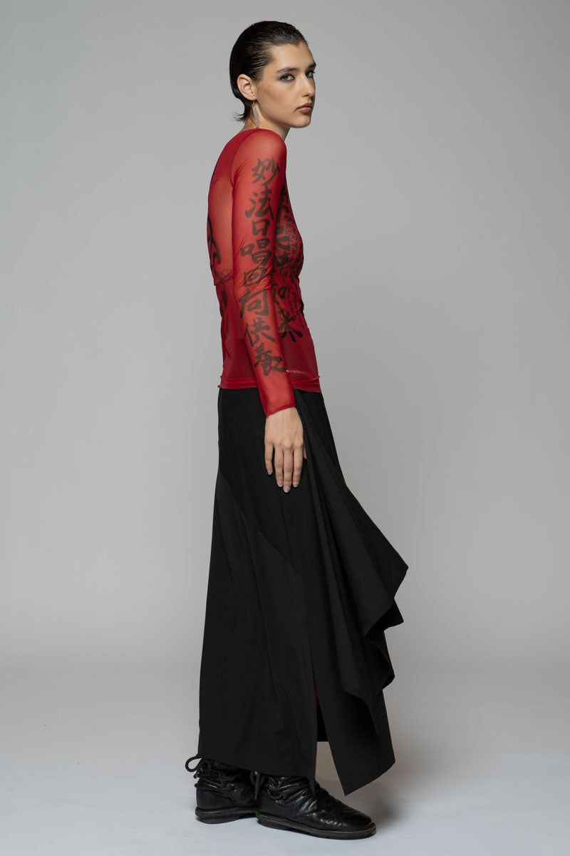 Tatu Mesh Top Red