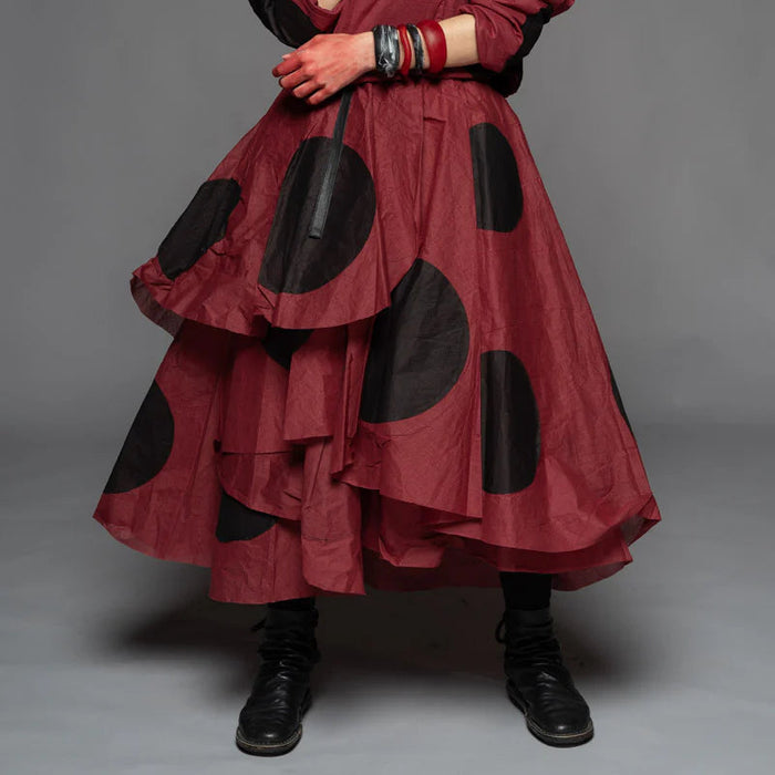 Tentou Dot Skirt in Berry SKW2424