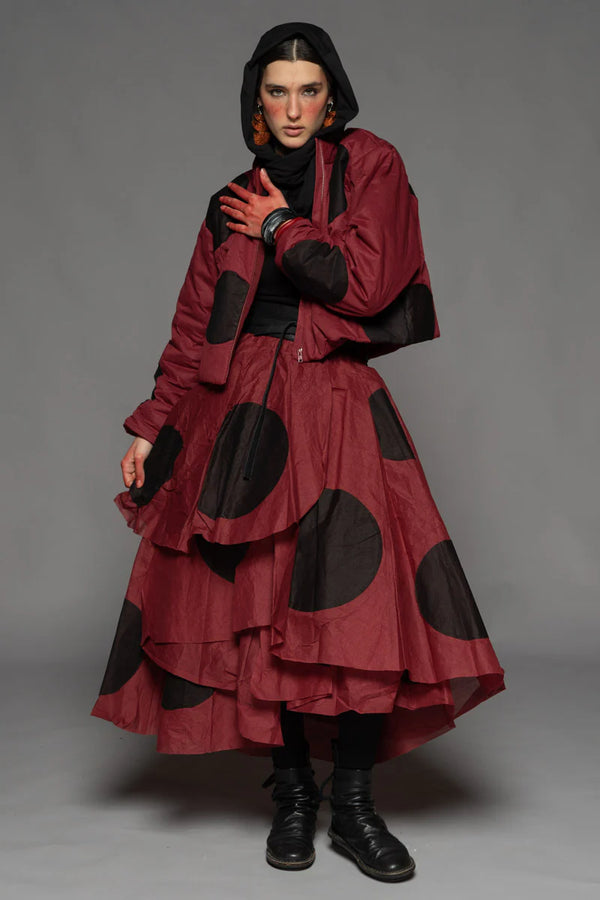Tentou Dot Skirt in Berry SKW2424