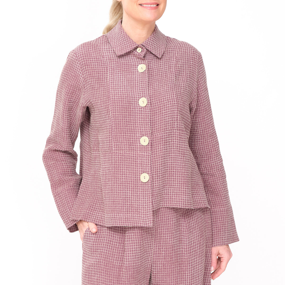 Jacs Bella Check Plum Jacket