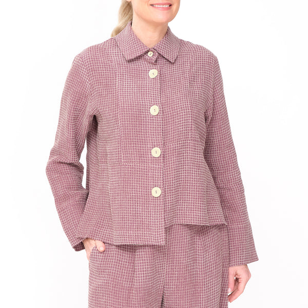 Jacs Bella Check Plum Jacket