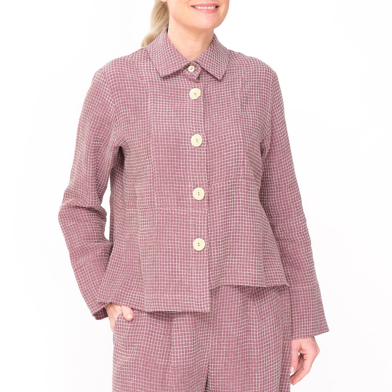 Jacs Bella Check Plum Jacket