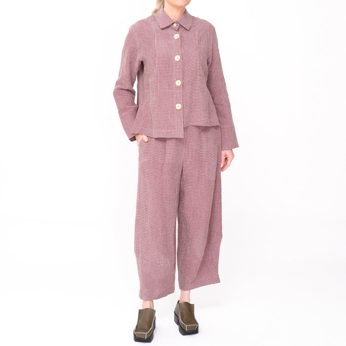 Alpha Plum Check Bella Pant