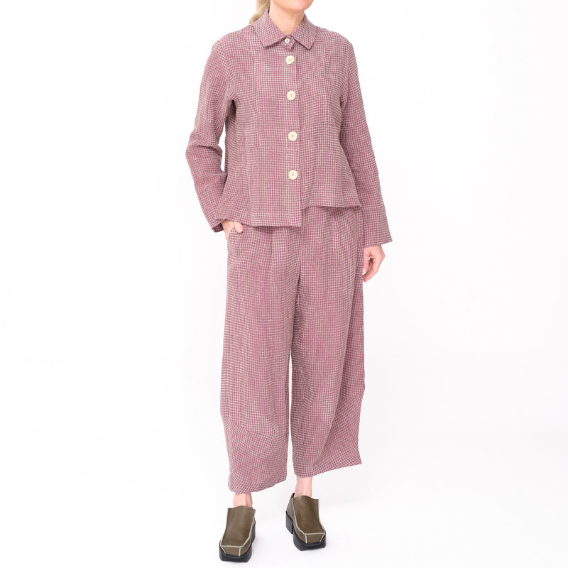 Alpha Plum Check Bella Pant