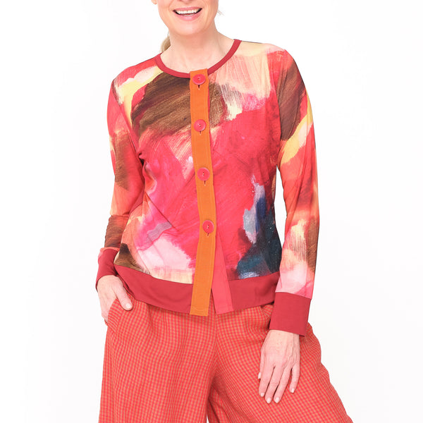 Button Cardi Strokes