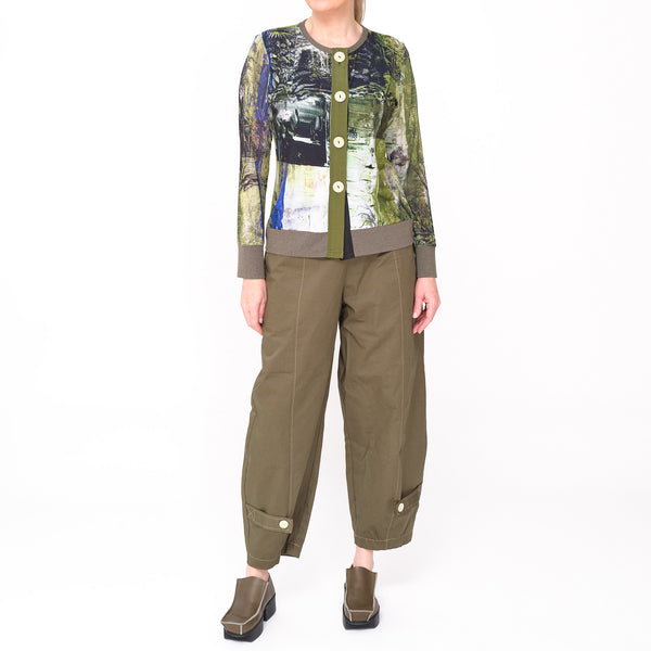 Button Cardi Lime Paradise