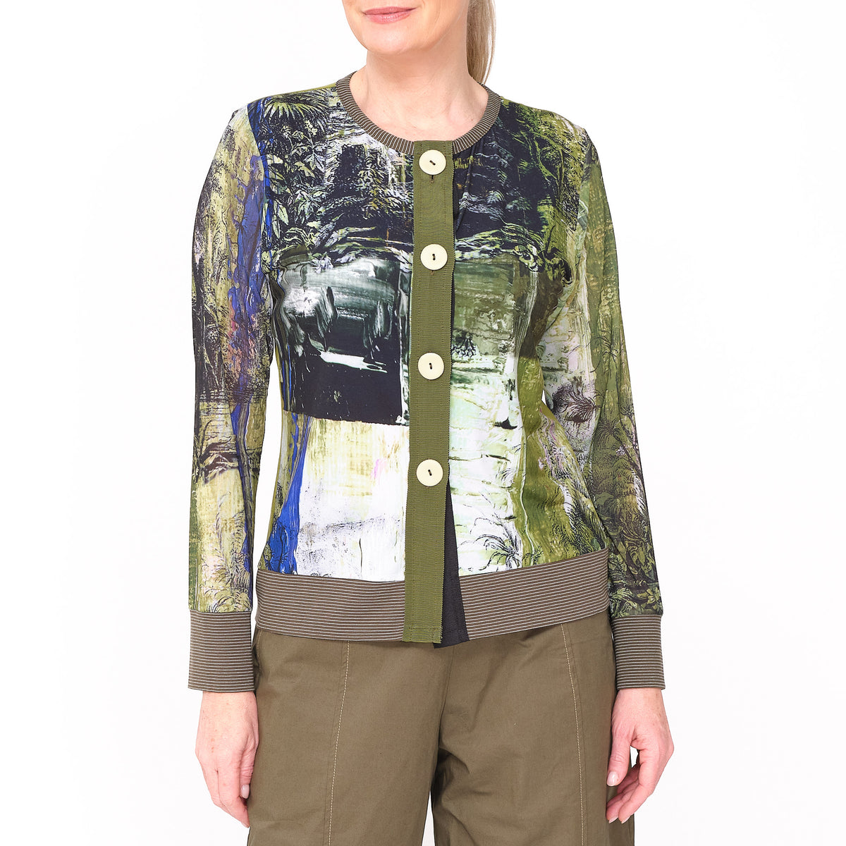 Button Cardi Lime Paradise