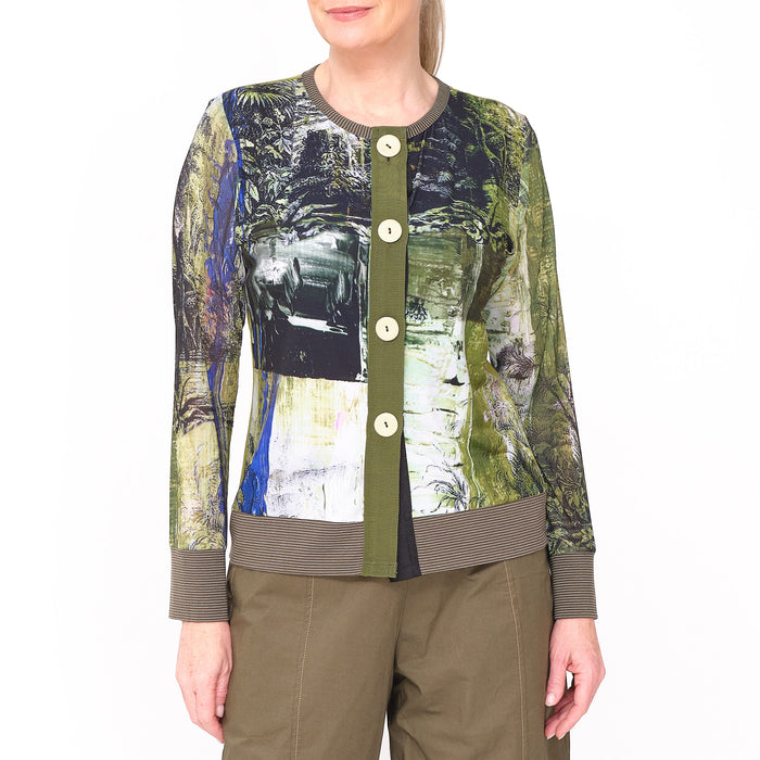 Button Cardi Lime Paradise