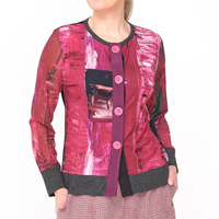 Button Cardi Pink Landscape