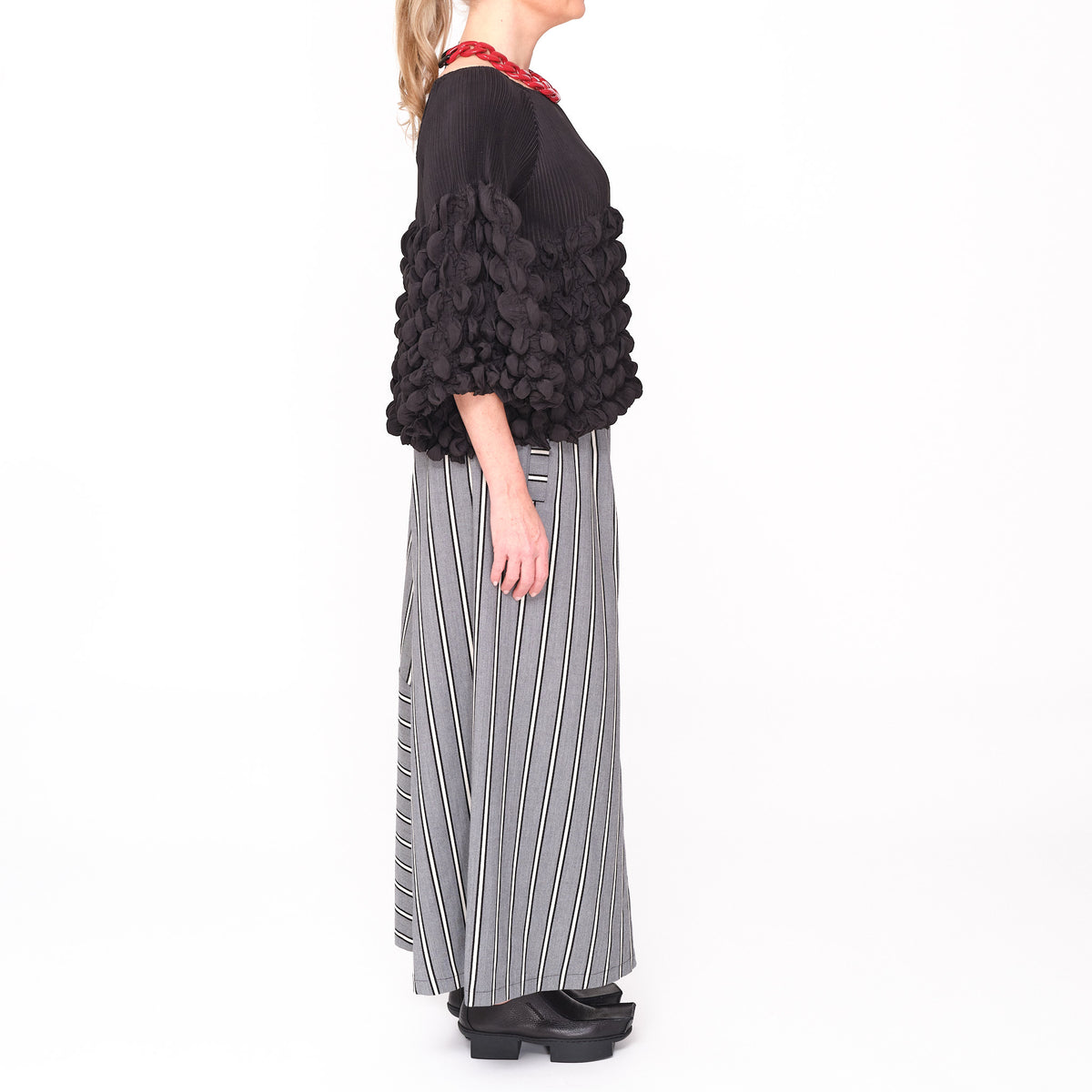Palazzo Grey Stripe Pant