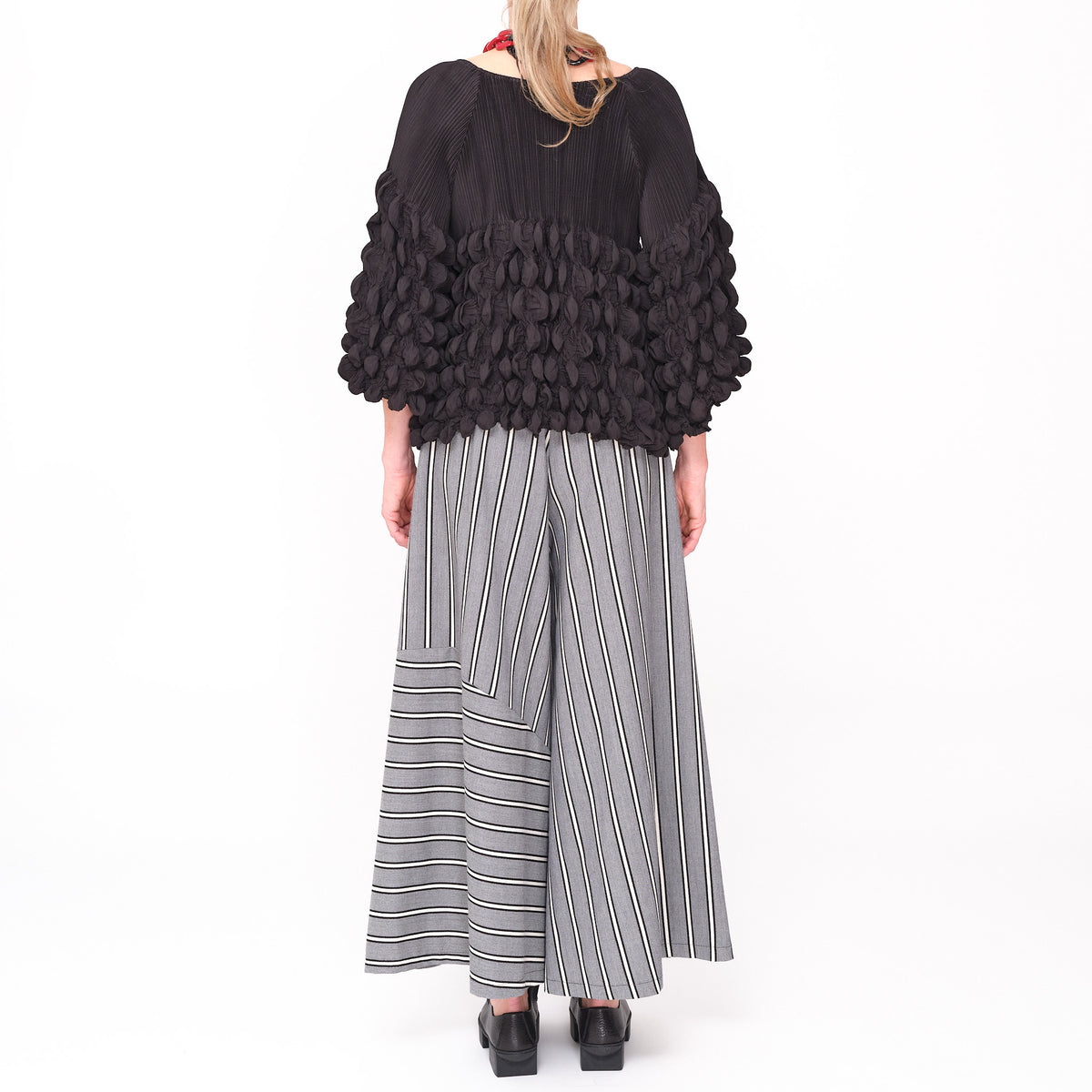 Palazzo Grey Stripe Pant