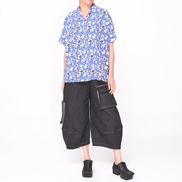 261153 Samantha Blue Flowers Shirt