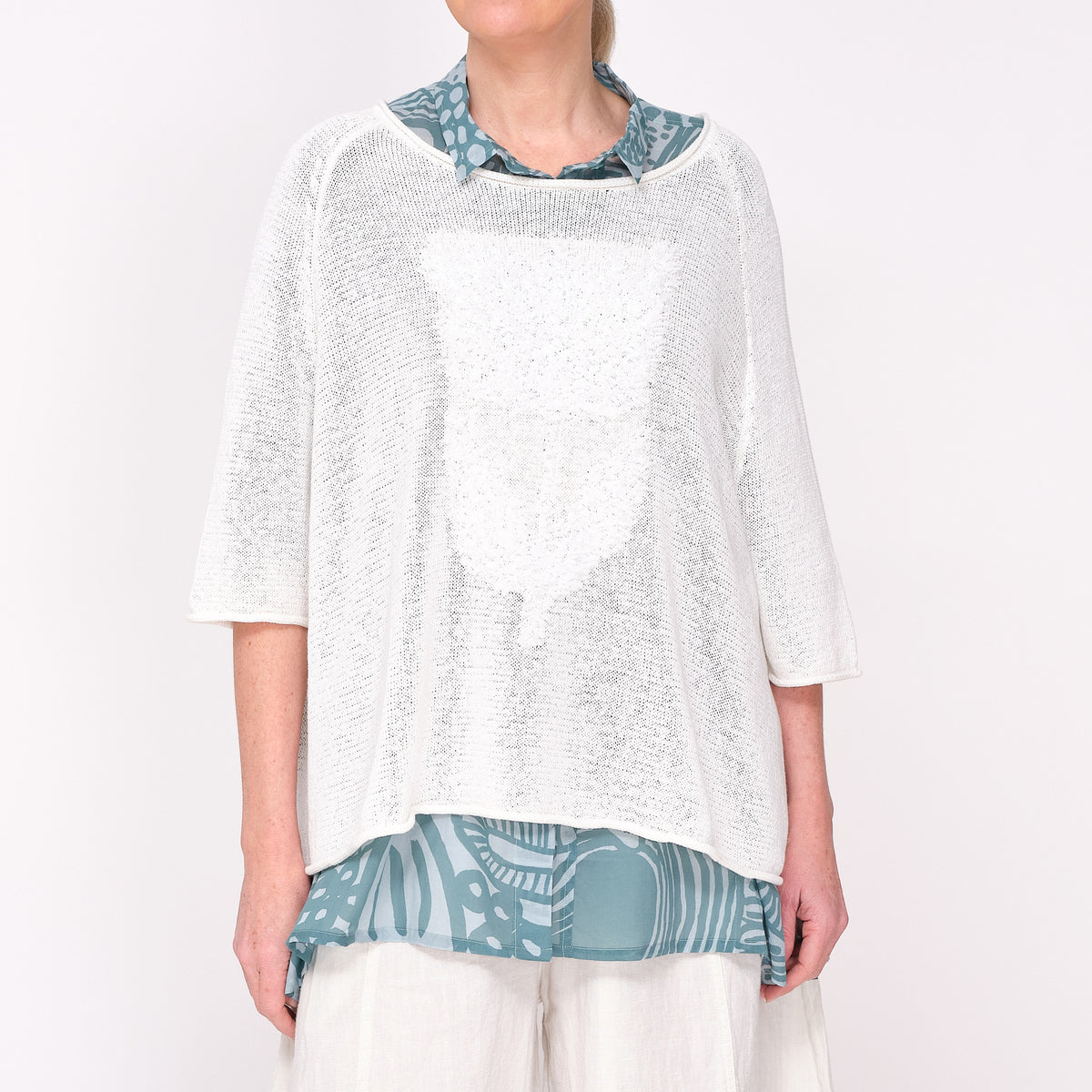3480704 Off White Jacquard Jumper